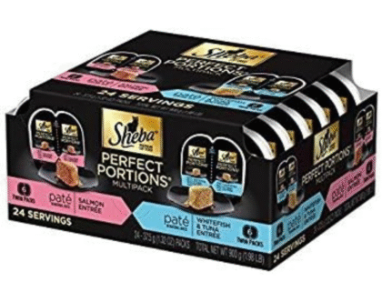Sheba Perfect Portions Multipack Salmon and Whitefish & Tuna Entrée Wet Cat Food 1.98 lbs (12 Twin Packs),