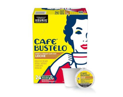 Café Bustelo Sweet & Creamy Café con Leche Coffee Drink, Keurig K-Cup Pods, 24 Count