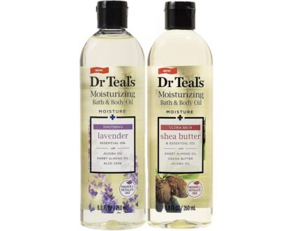 Dr. Teals Bath & Body Oil Variety Gift Set, Soothing Lavender & Ultra Rich Shea Butter 8.8 Oz (2 Pack)