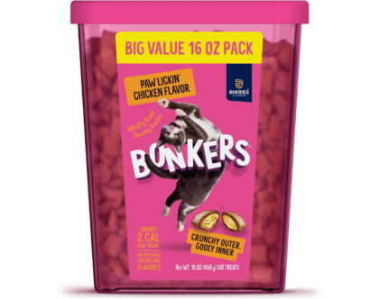 GYCO Bonkerrs Crunchy and Soft Cat Treats Paw Lickin Chicken Flavor 16 Oz