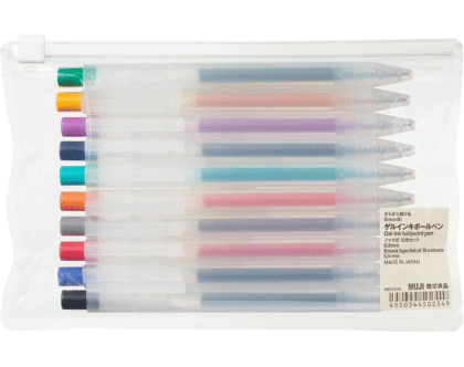 MUJI Smooth Gel Knock Type Pen 0.5mm 10 Colors Set