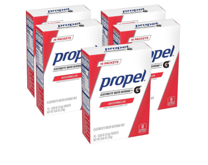 Propel Powder Packets Watermelon with Electrolytes Vitamins and No Sugar 50 Count (5 Pack)