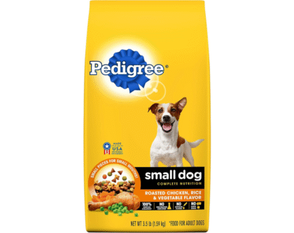 Pedigree Small Dog Adult Complete Nutrition Roasted Chicken, Rice & Vegetable Flavor Dry Dog Food 3.5 Pounds, Pack of 1L8