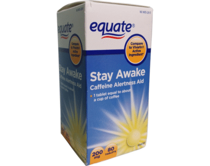 Equate Stay Awake Caffeine Alertness Aid, 80 Tablets, 200 mg