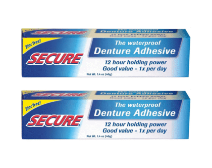 Secure Waterproof Denture Adhesive 1.4 oz (2 Packs)