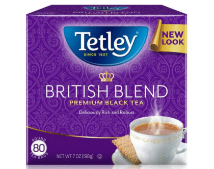 Tetley British Blend Premium Black, 80 Count Tea Bags, 7 Oz, (2 Pack)
