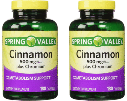 Spring Valley Cinnamon 500mg Plus Chromium, 180 Capsules (2 Pack)