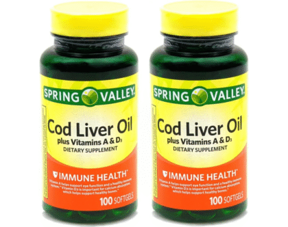 Spring Valley Cod Liver Oil with Vitamin A & D 100 softgels (2 Pack)