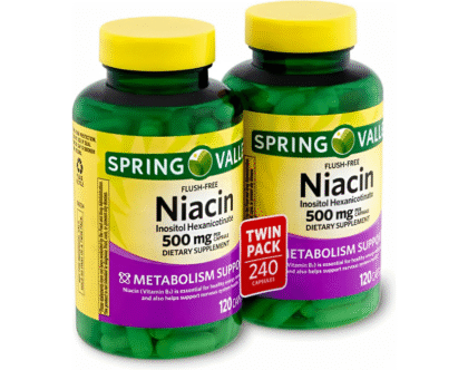 Spring Valley Flush Free Niacin (B-3) 500 mg, 240 Capsules (2 Pack)